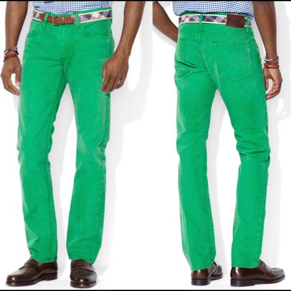 Ralph Lauren Varick Slim Green Jeans 31x30